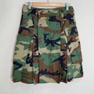 Utilikilts Vintage Camouflage Studded Cargo Kilt Sz S